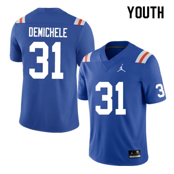 Youth #31 Chase DeMichele Florida Gators College Football Jersey Throwback